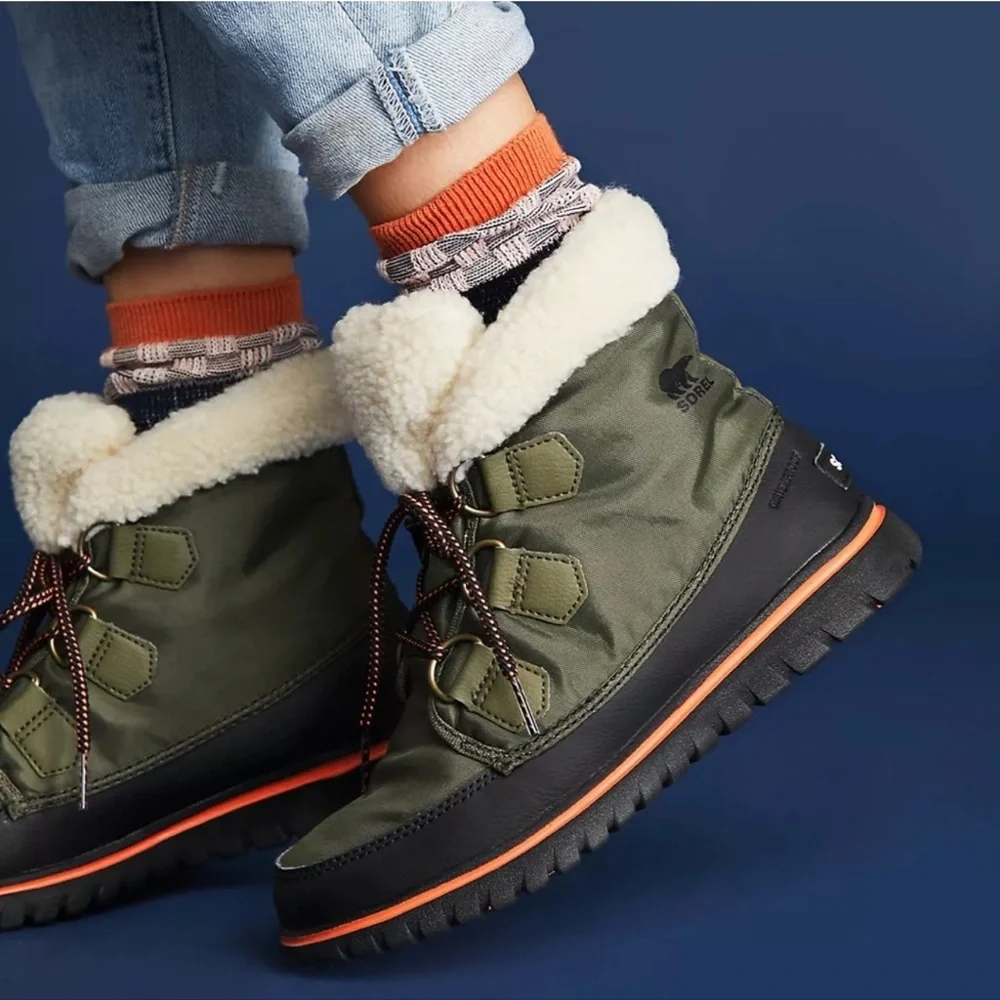 Sorel Cozy Carnival Waterproof Boots Olive Green